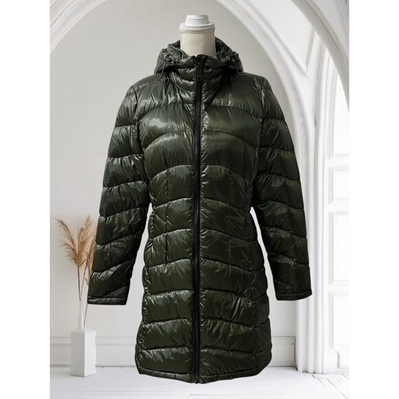 Calvin Klein Jackets & Blazers - Calvin Klein Green Packable Premium Down Sorona Aura Long Coat Size M